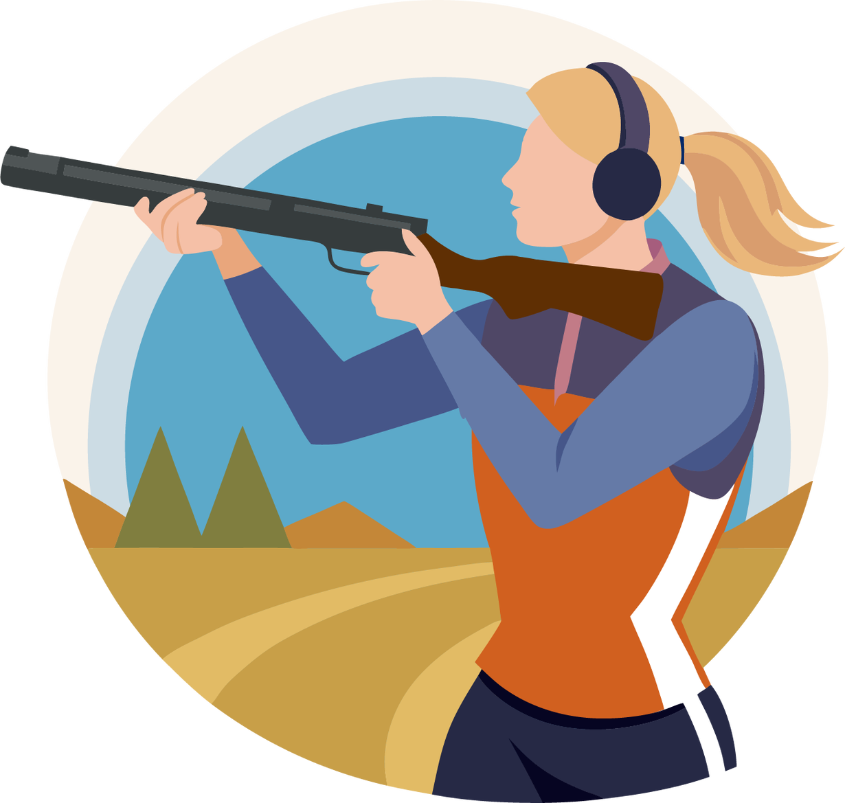 A woman shooting