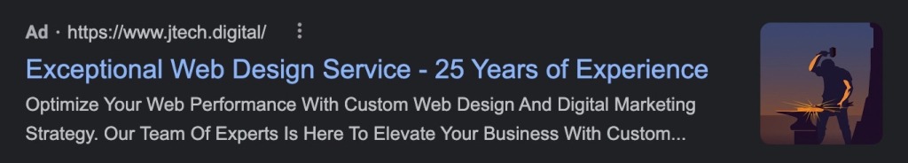 One of Our Search Ads