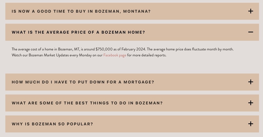 406Dream's real estate FAQs page