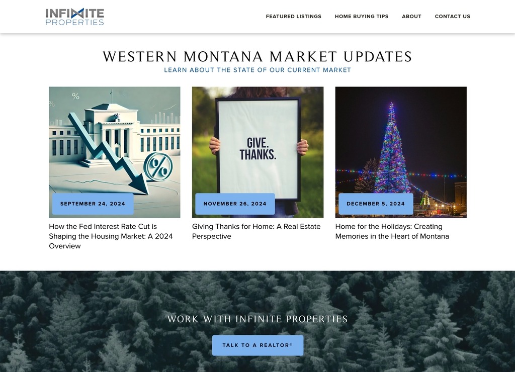 Featured Market Updates Section on the Home Page