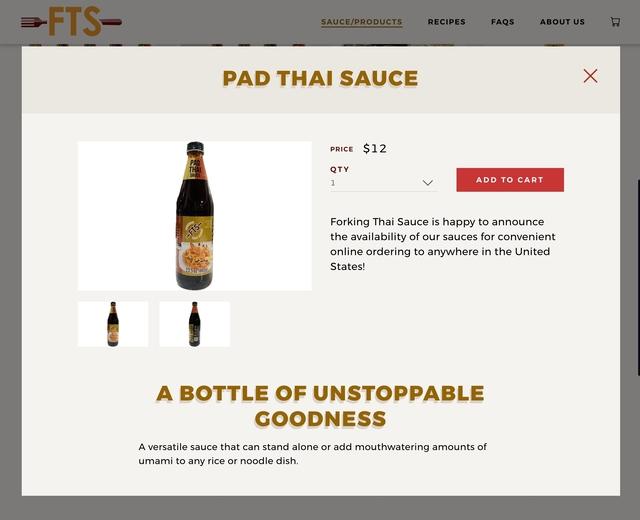 Sauce Detail Page: Pad Thai Sauce