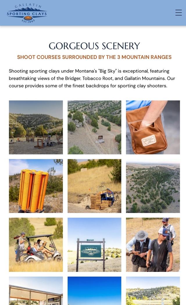 Mobile Responsive Image Gallery on the Gallatin Sporting Clays Home Page