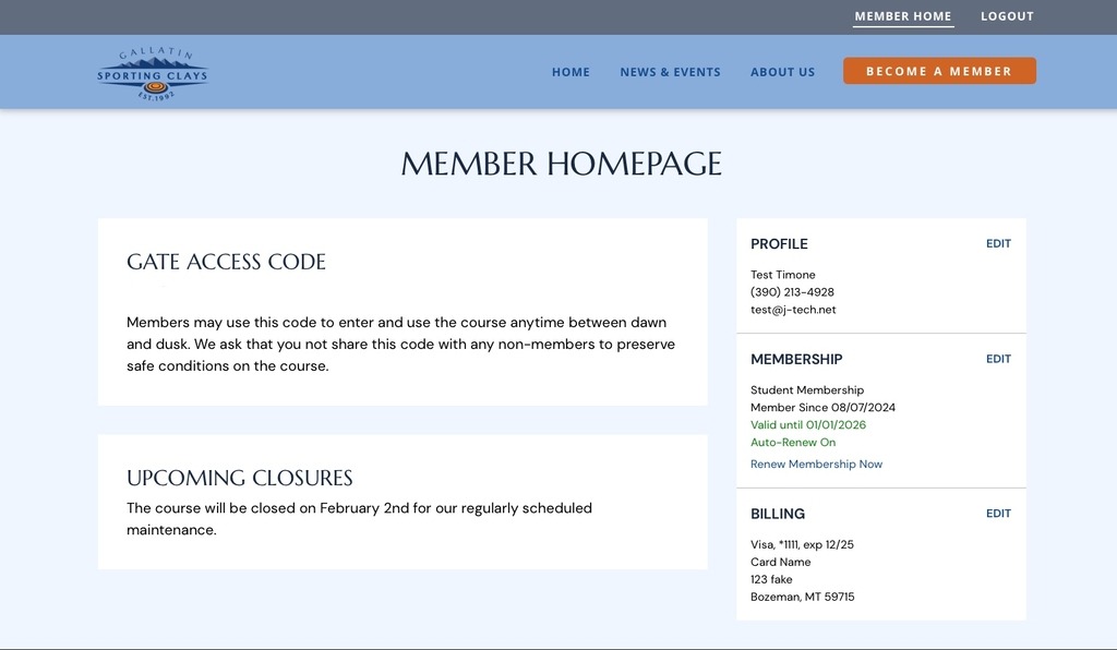 A View of the Member Dashboard