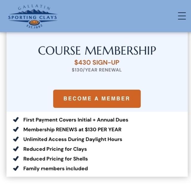 Memberships Page on Mobile