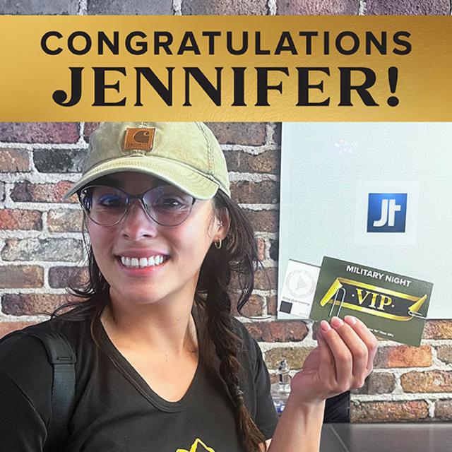 Jennifer Garcia-Perez, the winner of our JTech VIP Rodeo Sweepstakes!