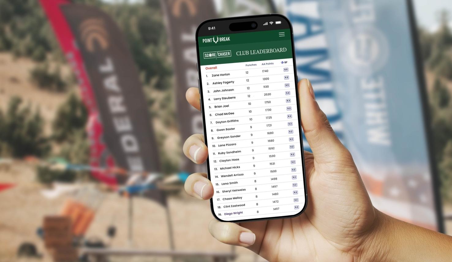 Score Chaser integration creates live scoring during tournaments.