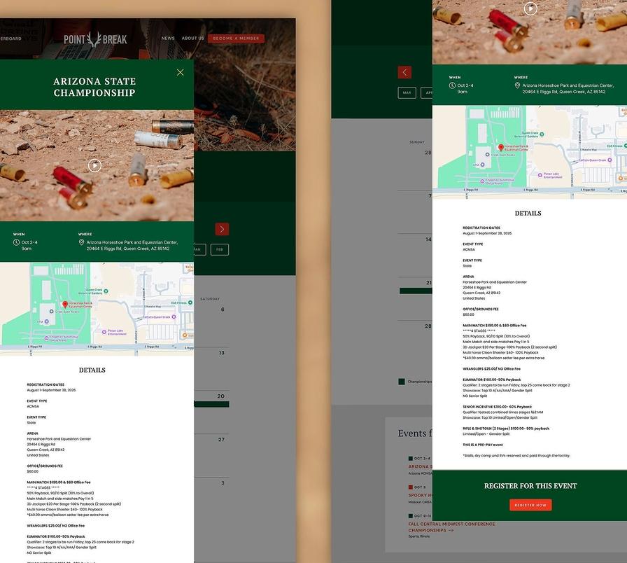 Easy to view details give members all the information they need for events and registration access online.