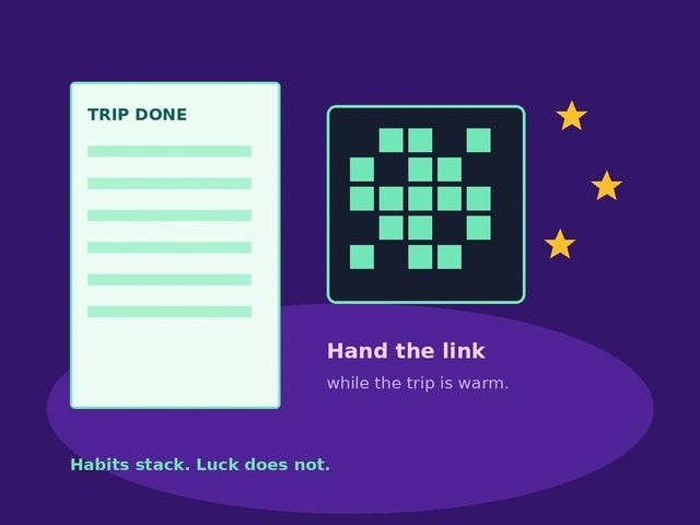 Hand the link while the trip is warm