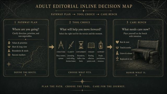 Decision map from pathway plan to tool choice to care bench