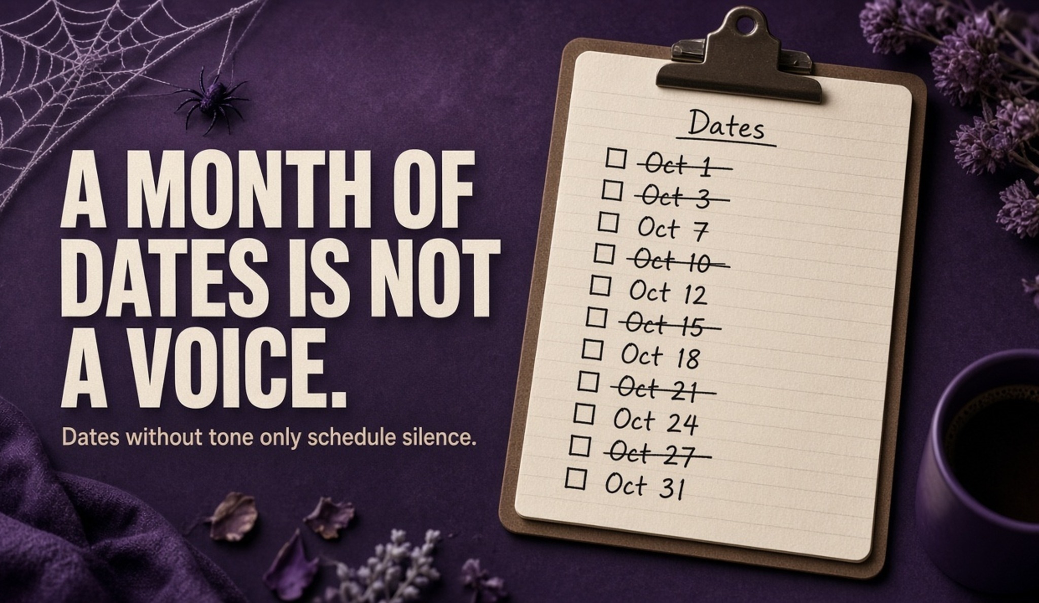 A Month of Dates Is Not a Voice