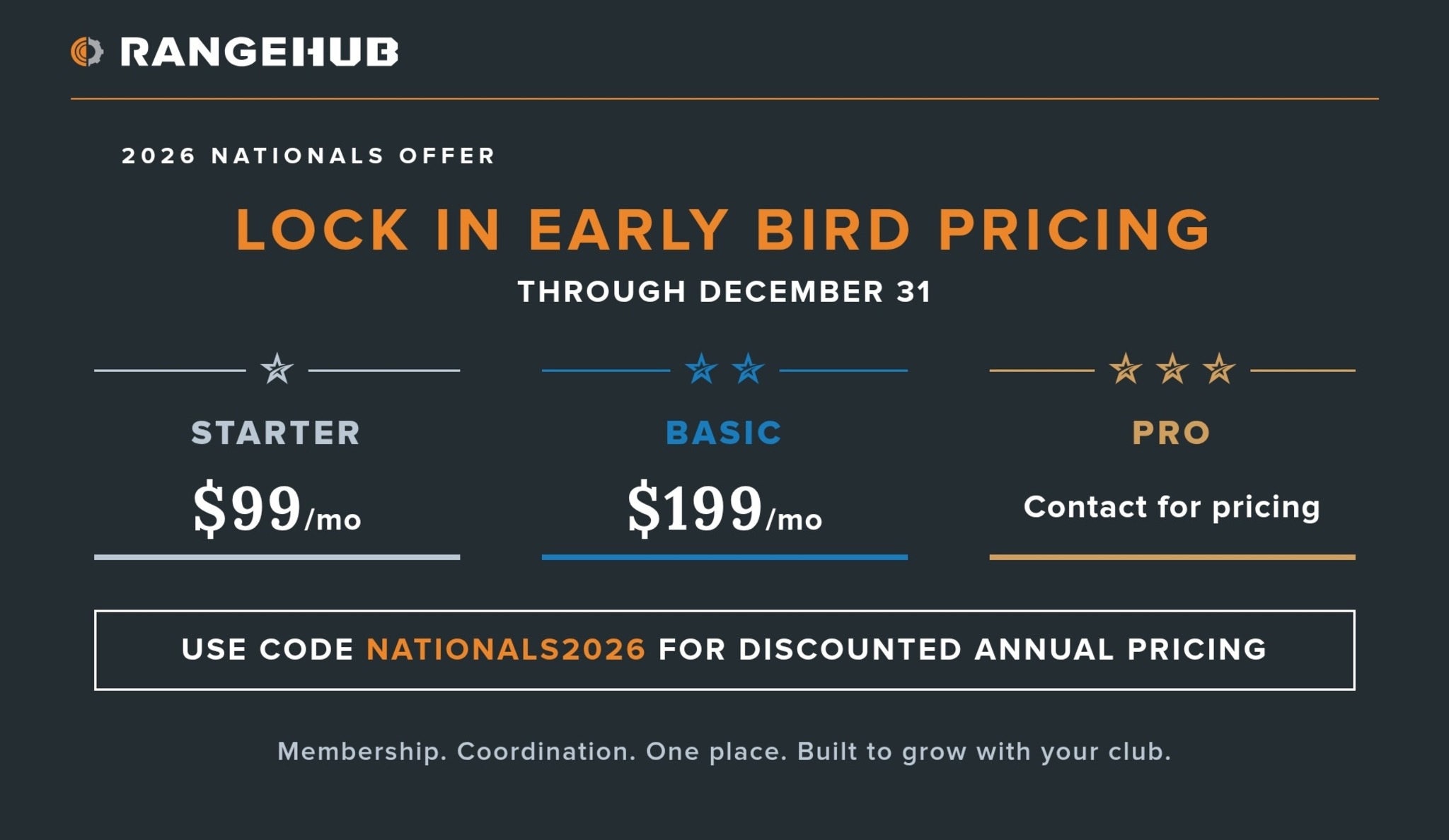 Lock In 2027 Early Bird Pricing for Range Hub