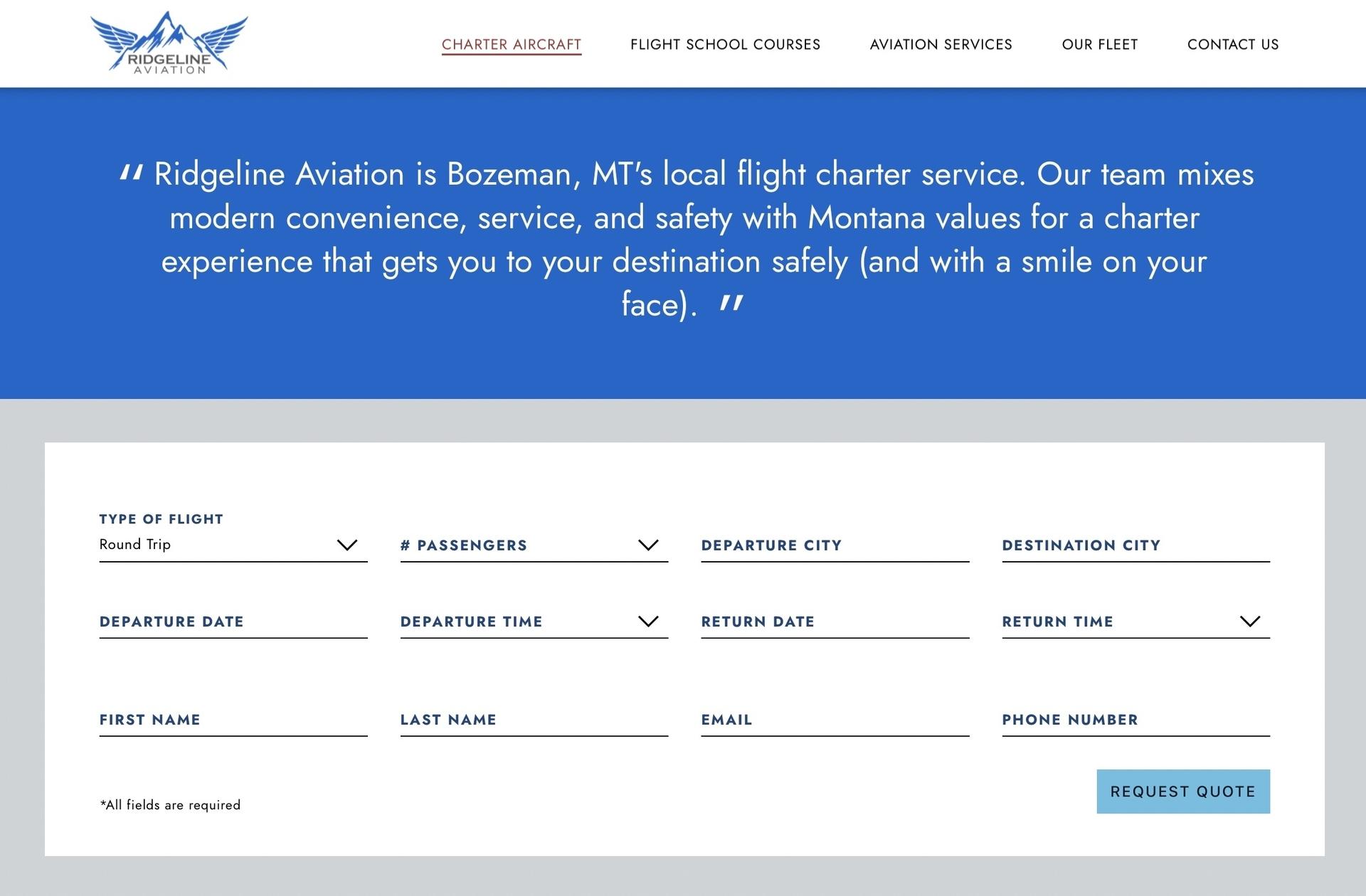 Ridgeline's charter page