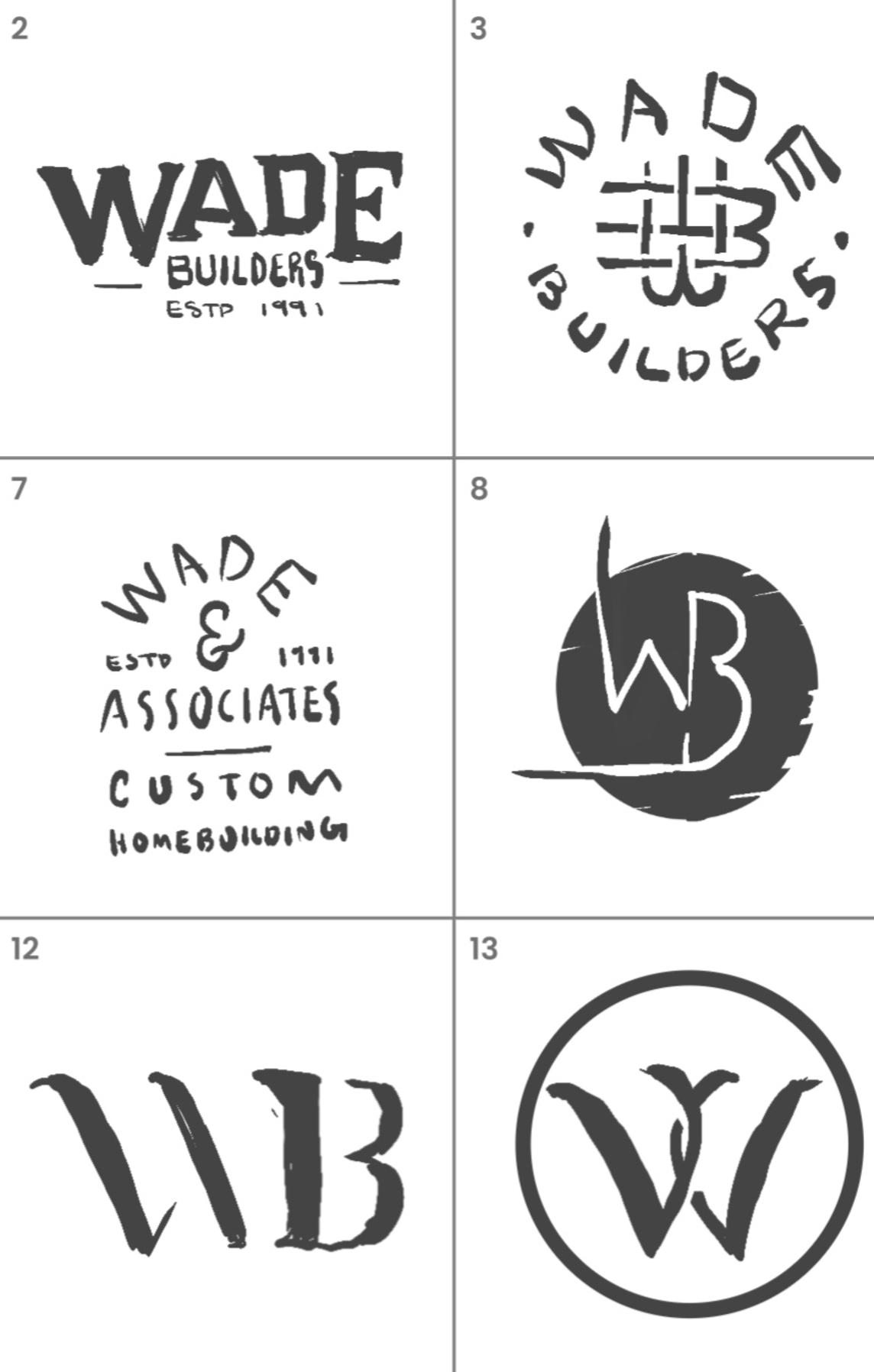 Wade Builders Logo Sketches