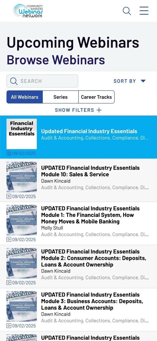 Financial Education Inc. List View