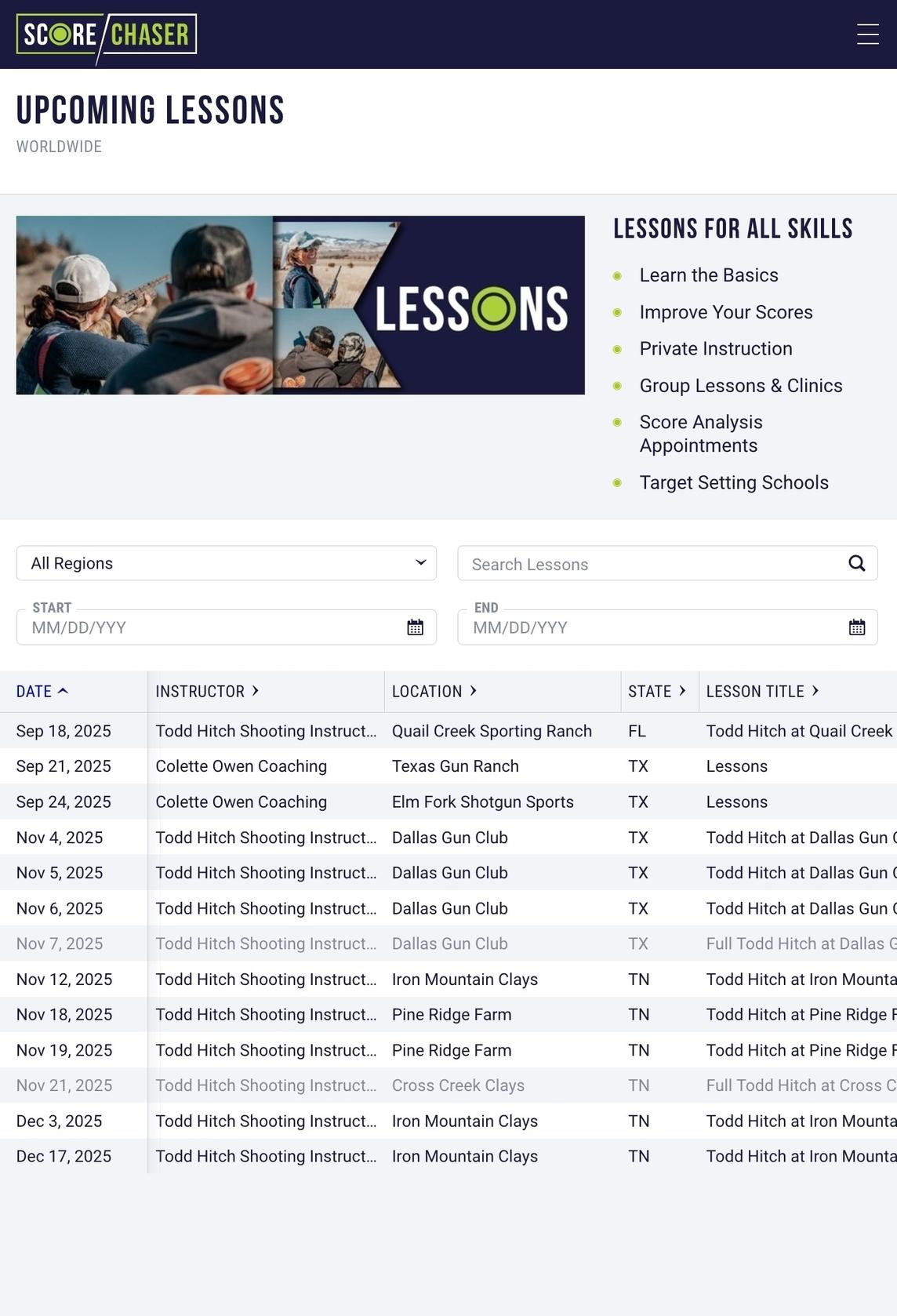 Score Chaser web app