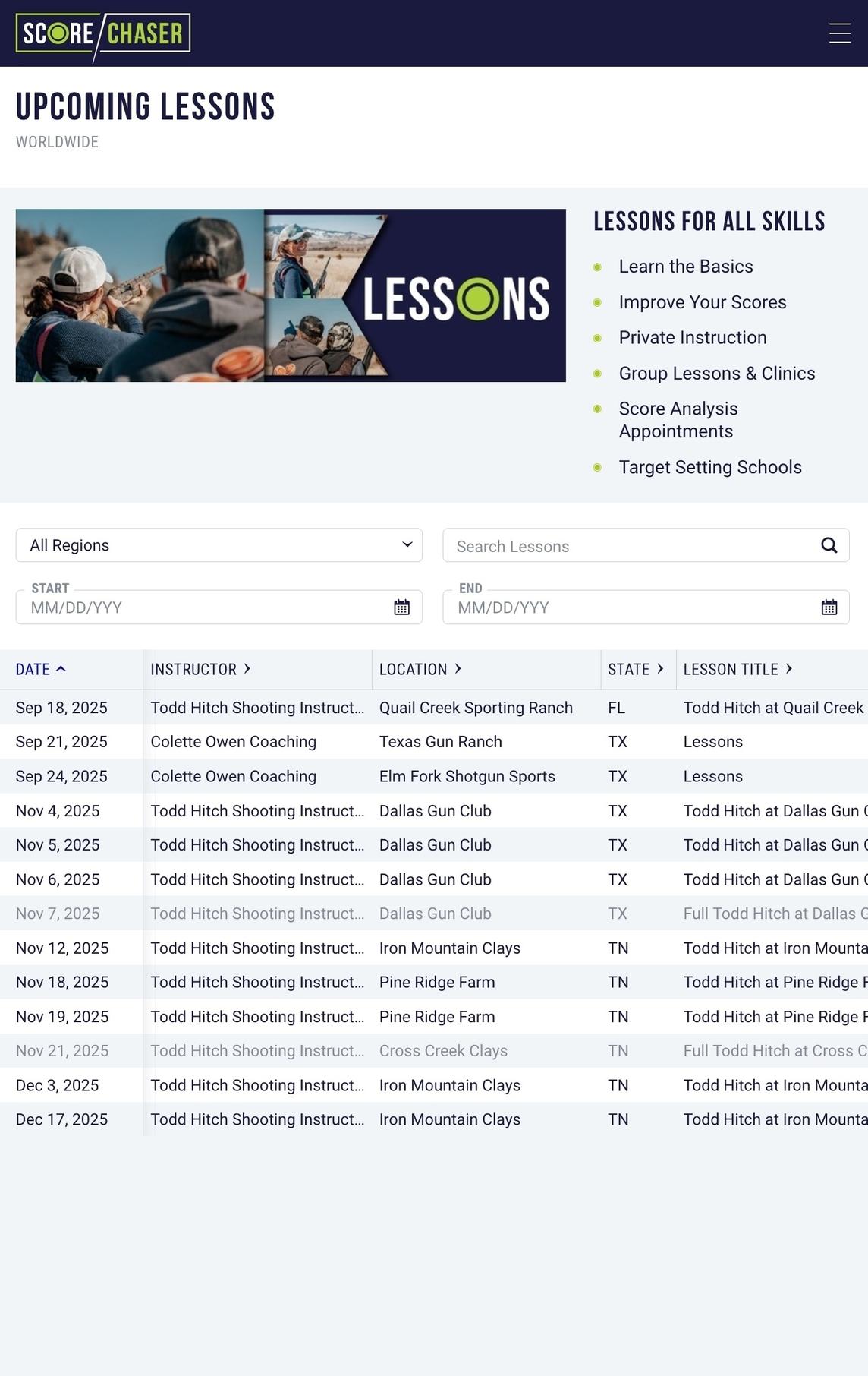 Score Chaser web app