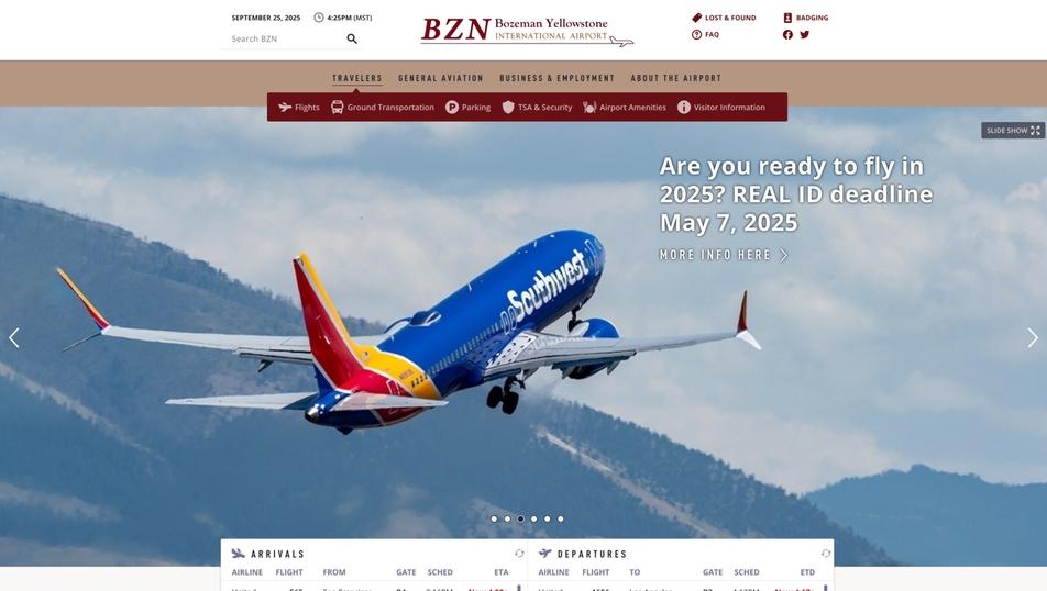 Bozeman Airport screen shot