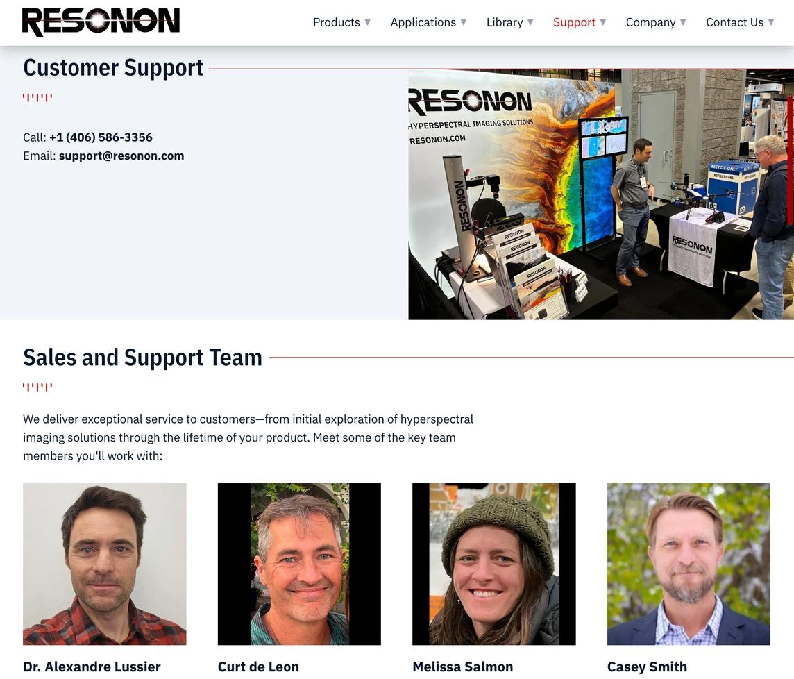 Resonon Sales & Support