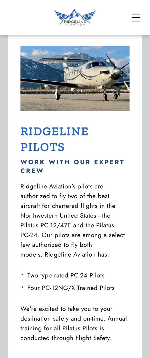 Ridgeline's charter page