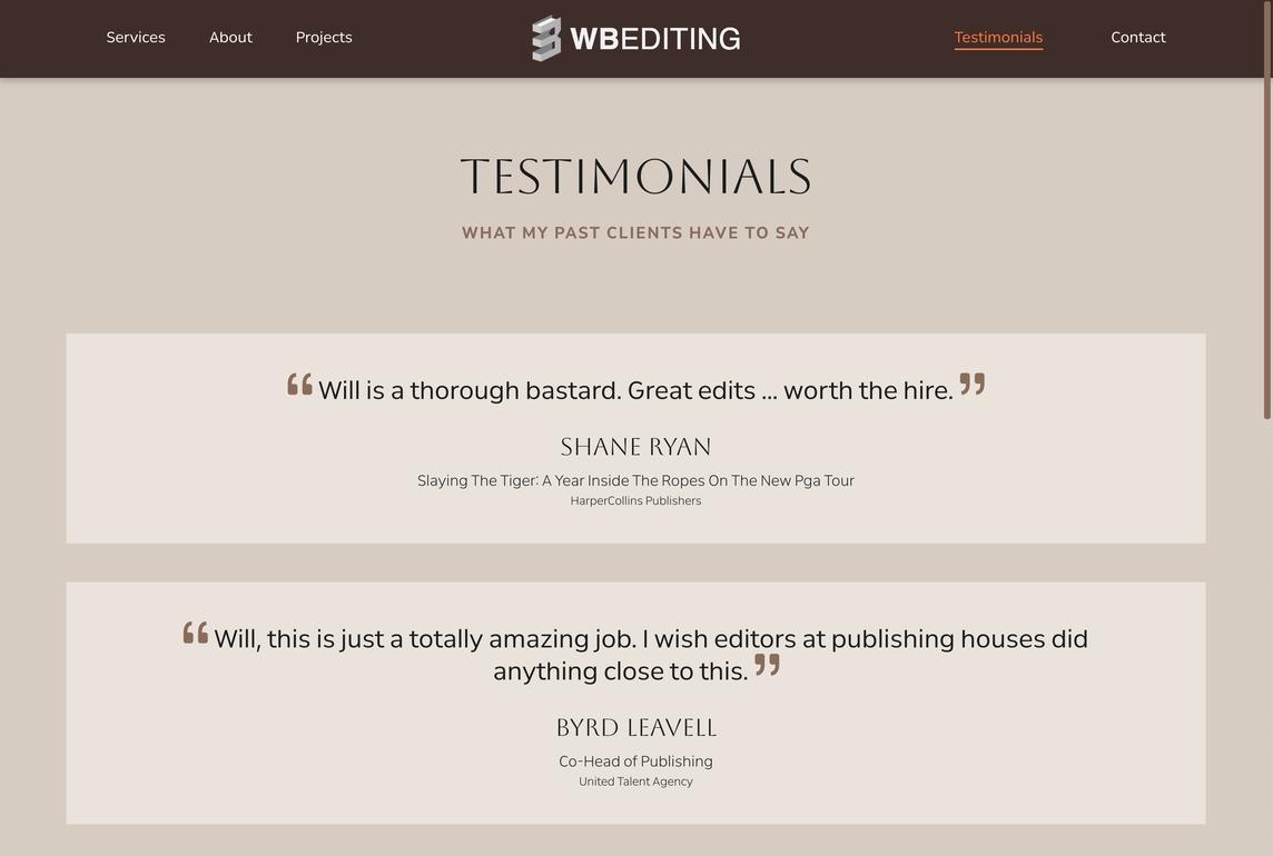 Testimonials Page