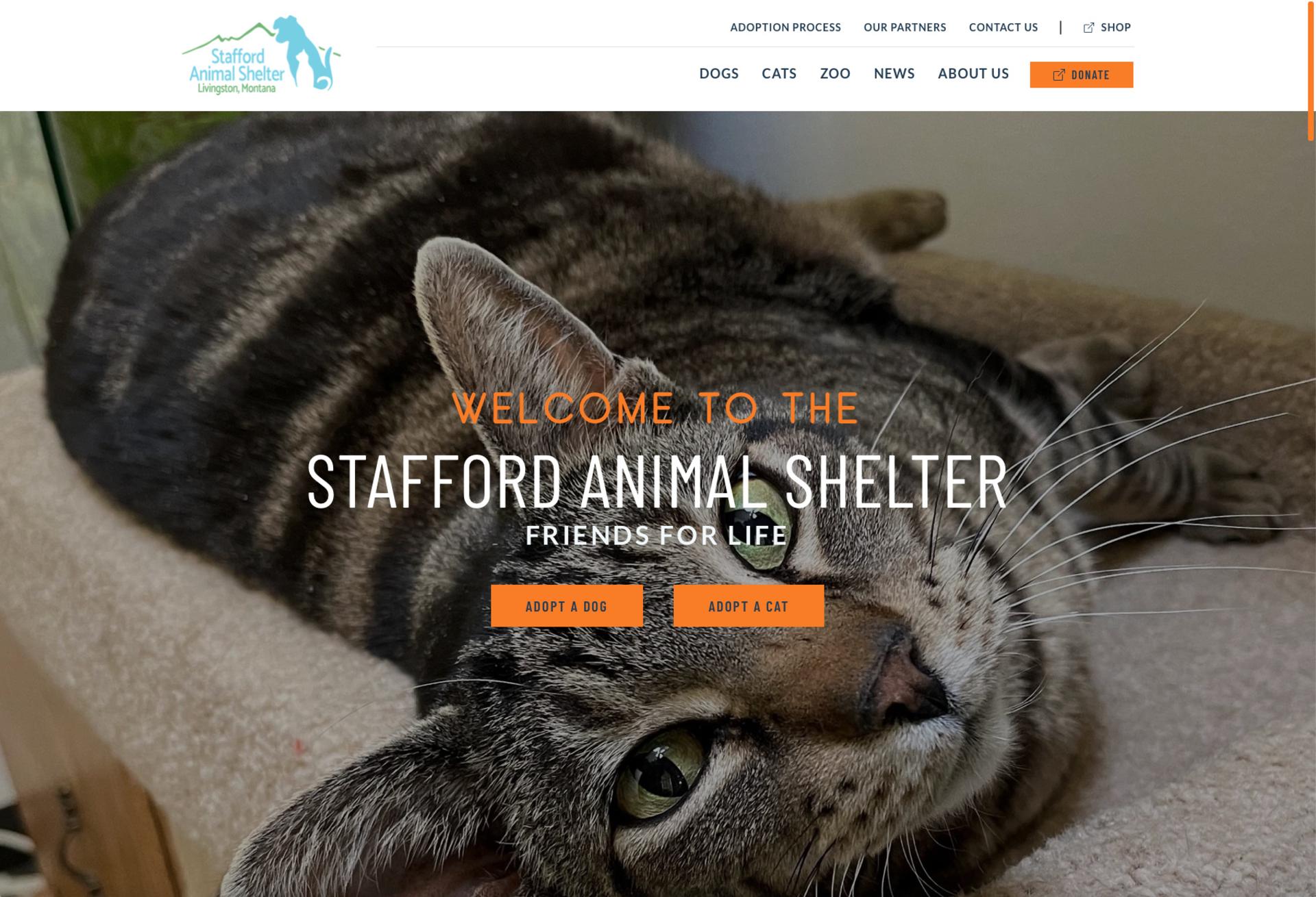 Non-Profit Web Design for The Stafford Animal Shelter screen shot